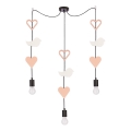 Detský závesný luster na lanku TRIO 3xE27/20W/230V ružová/biela