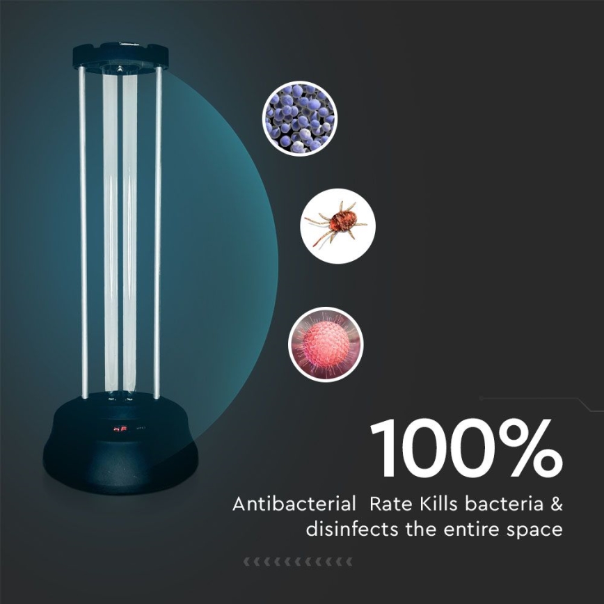 Dezinfekčná germicídna lampa so senzorom a diaľkovým ovládaním UVC/38W/230V