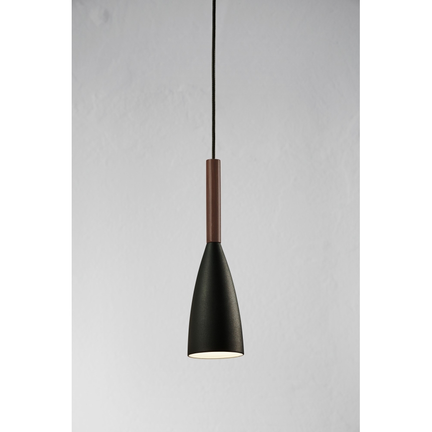 DFTP by Nordlux - Luster na lanku PURE 1xE27/40W/230V pr. 10 cm čierna/orech