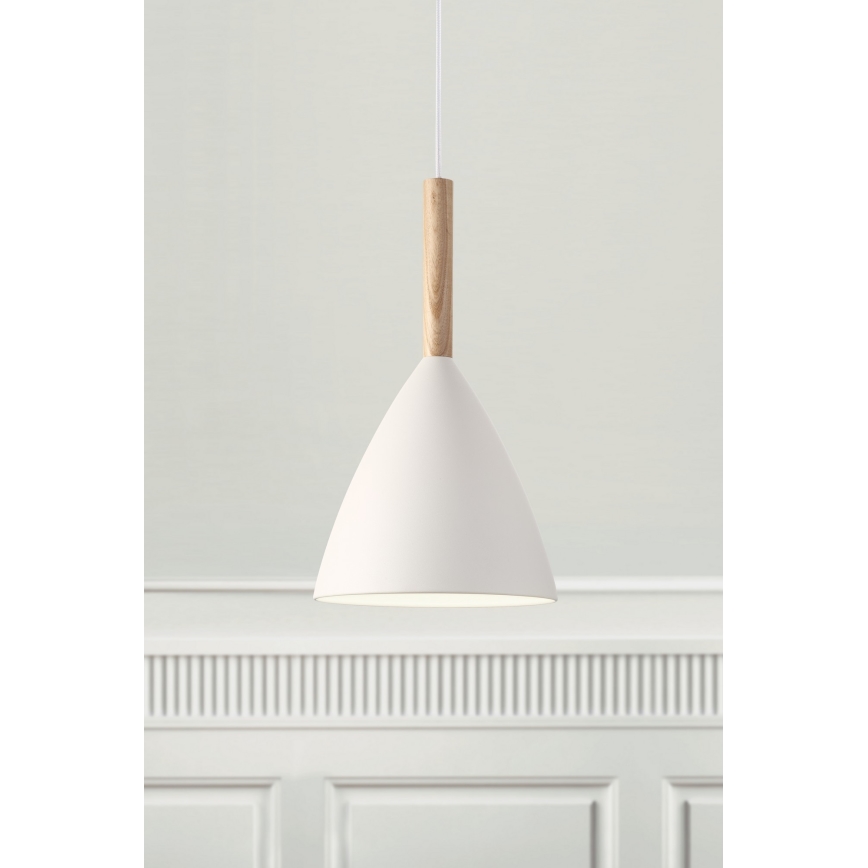 DFTP by Nordlux - Luster na lanku PURE 1xE27/40W/230V pr. 20 cm biela/jaseň