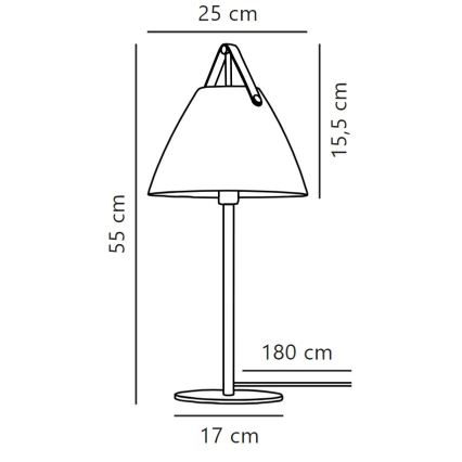 DFTP by Nordlux - Stolná lampa STRAP 1xE27/40W/230V biela