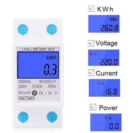 Digitálny jednofázový elektromer na DIN lištu DDS528L