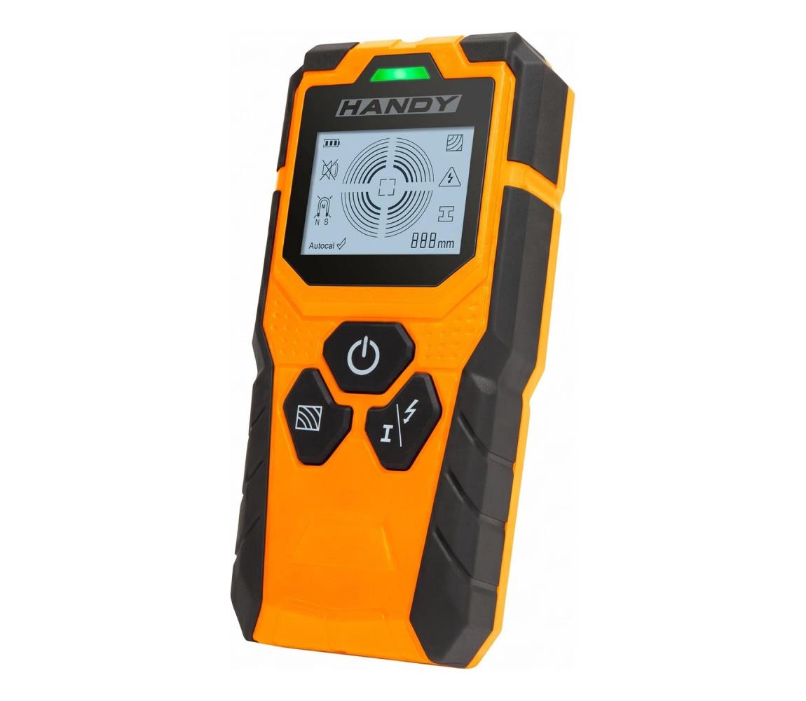 Digitálny multifunkčný detektor 9V 1x6LR61 IP54 oranžový 10040