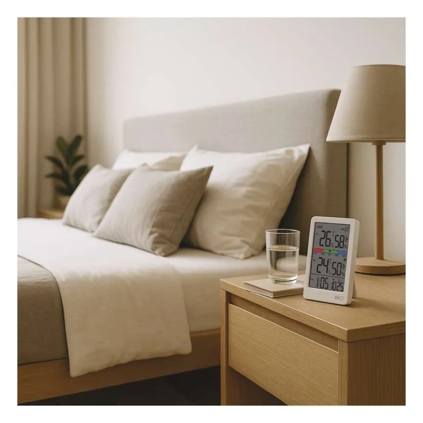 Digitálny teplomer s vlhkomerom 2xAAA biely