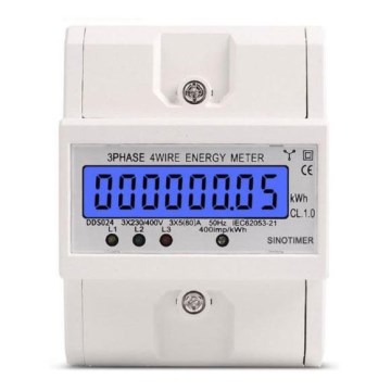 Digitálny trojfázový elektromer na DIN lištu DDS024