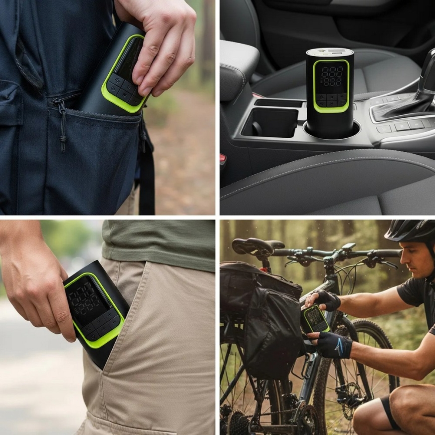 Digitálny vreckový kompresor 5 V 8000 mAh čierny