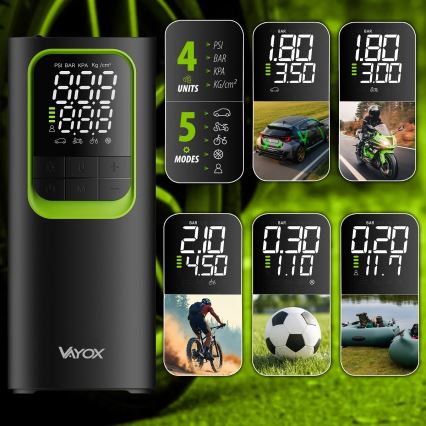 Digitálny vreckový kompresor 5 V 8000 mAh čierny