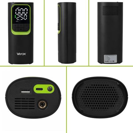 Digitálny vreckový kompresor 5 V 8000 mAh čierny