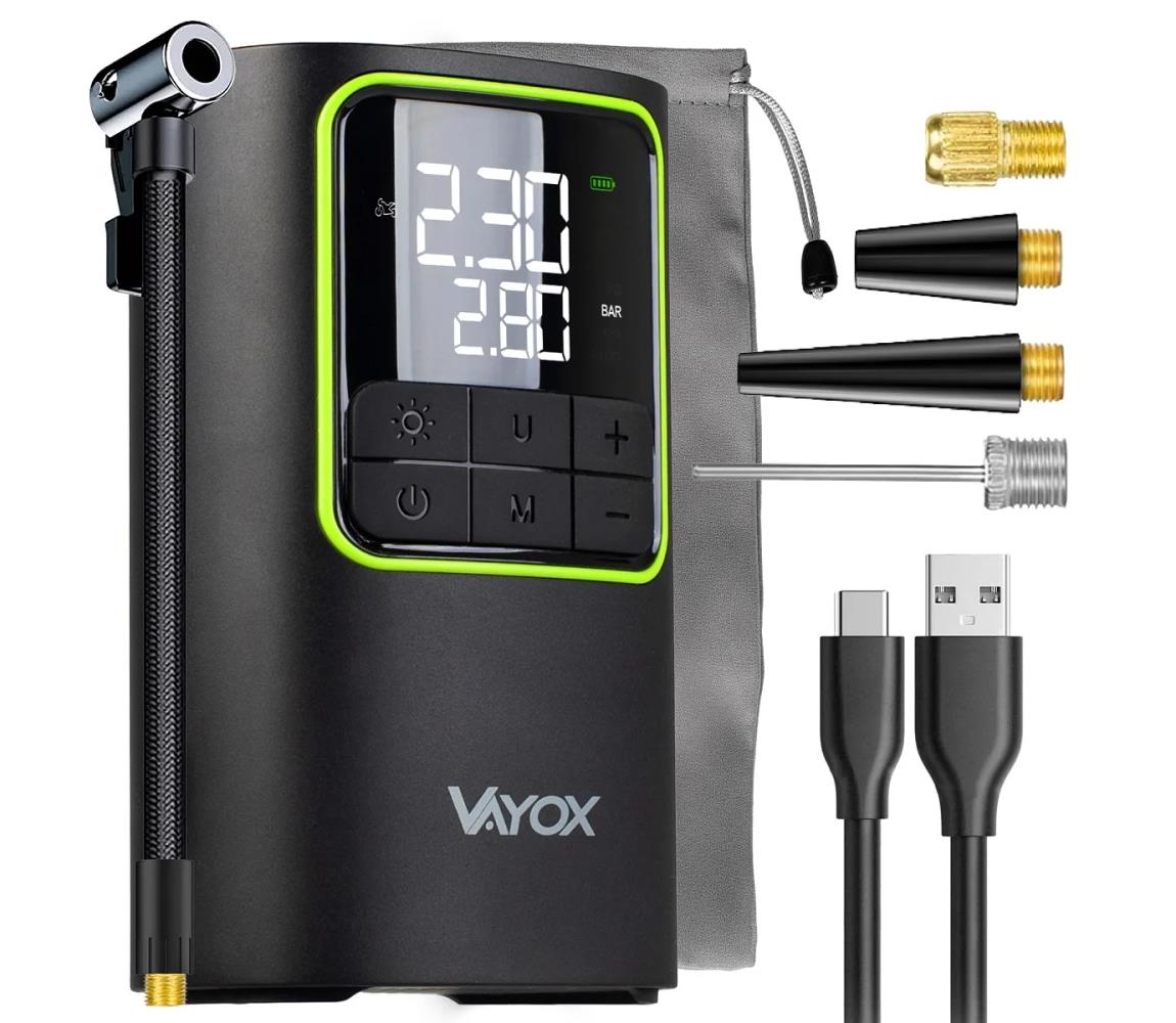 Vayox Digitálny vreckový kompresor 5V 4000 mAh čierny VA0409