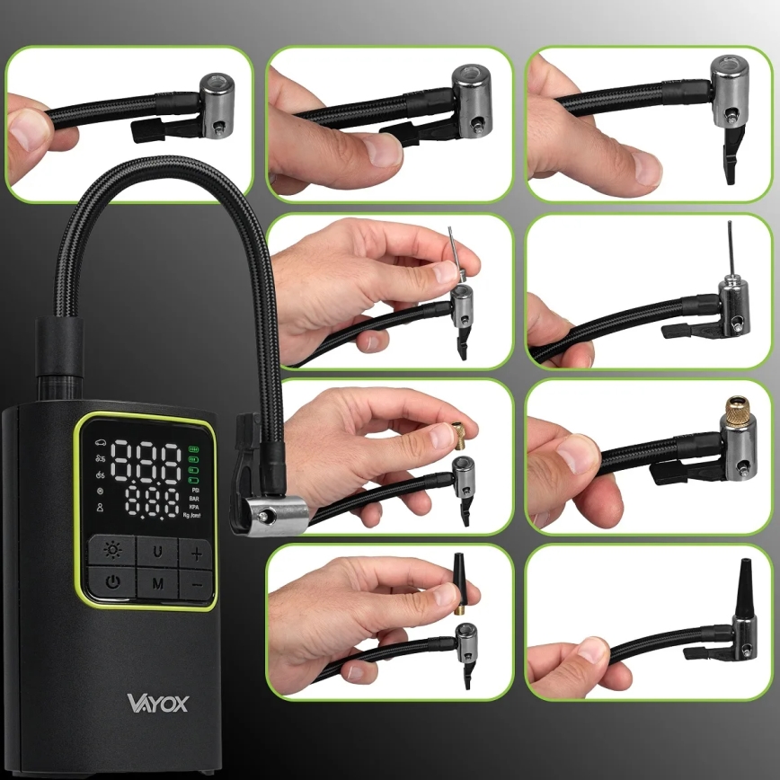 Digitálny vreckový kompresor 5V 4000 mAh čierny