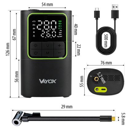 Digitálny vreckový kompresor 5V 4000 mAh čierny