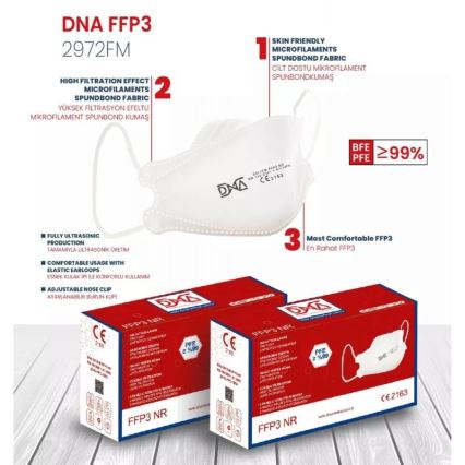 DNA respirátor FFP3 NR CE 2163 Medical 25ks
