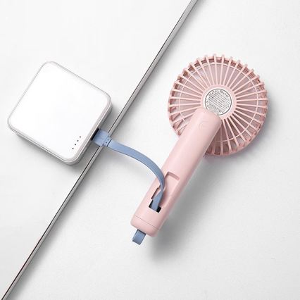 Dobíjateľný vreckový ventilátor 5W/5V 1200 mAh ružový