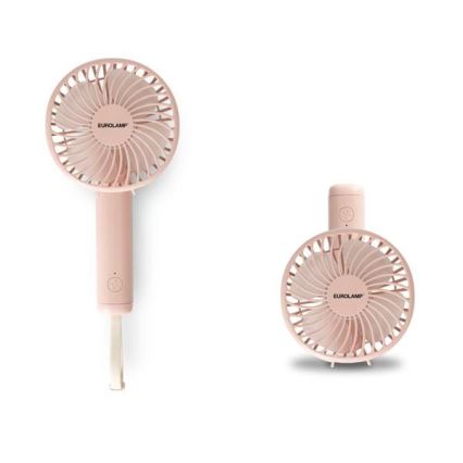 Dobíjateľný vreckový ventilátor 5W/5V 1200 mAh ružový