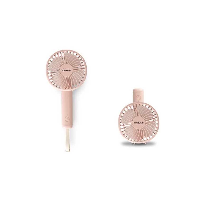 Dobíjateľný vreckový ventilátor 5W/5V 1200 mAh ružový