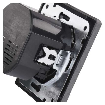 Domová zásuvka FRENCH s portami USB-A a USB-C, 250V/16A, antracit