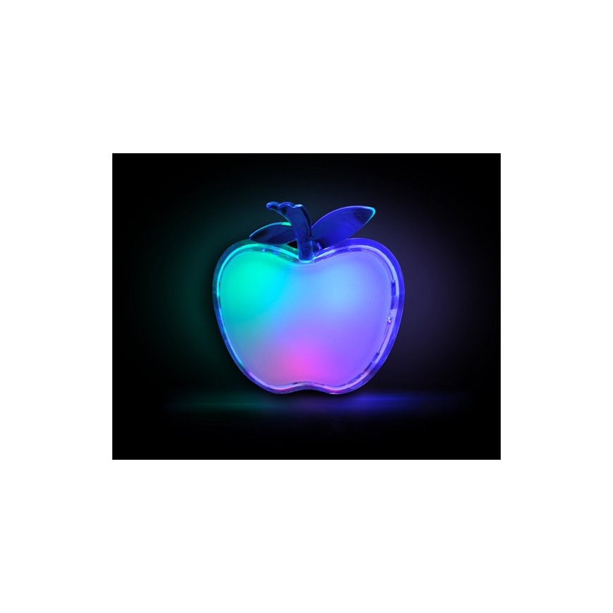LED RGB Detské nočné svetlo LED-RGB/0,5W/230V jablko