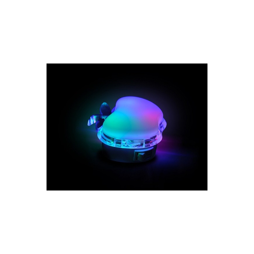 LED RGB Detské nočné svetlo LED-RGB/0,5W/230V jablko