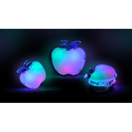 LED RGB Detské nočné svetlo LED-RGB/0,5W/230V jablko