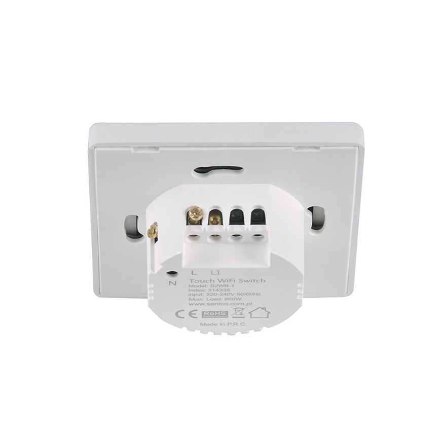 Dotykový spínač jednopólový SMART 800W/230V biela Wi-Fi Tuya