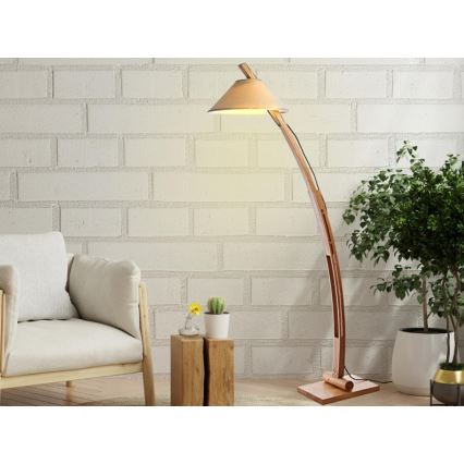 Drevená stojacia lampa 1xE27/60W/230V masív/jaseň