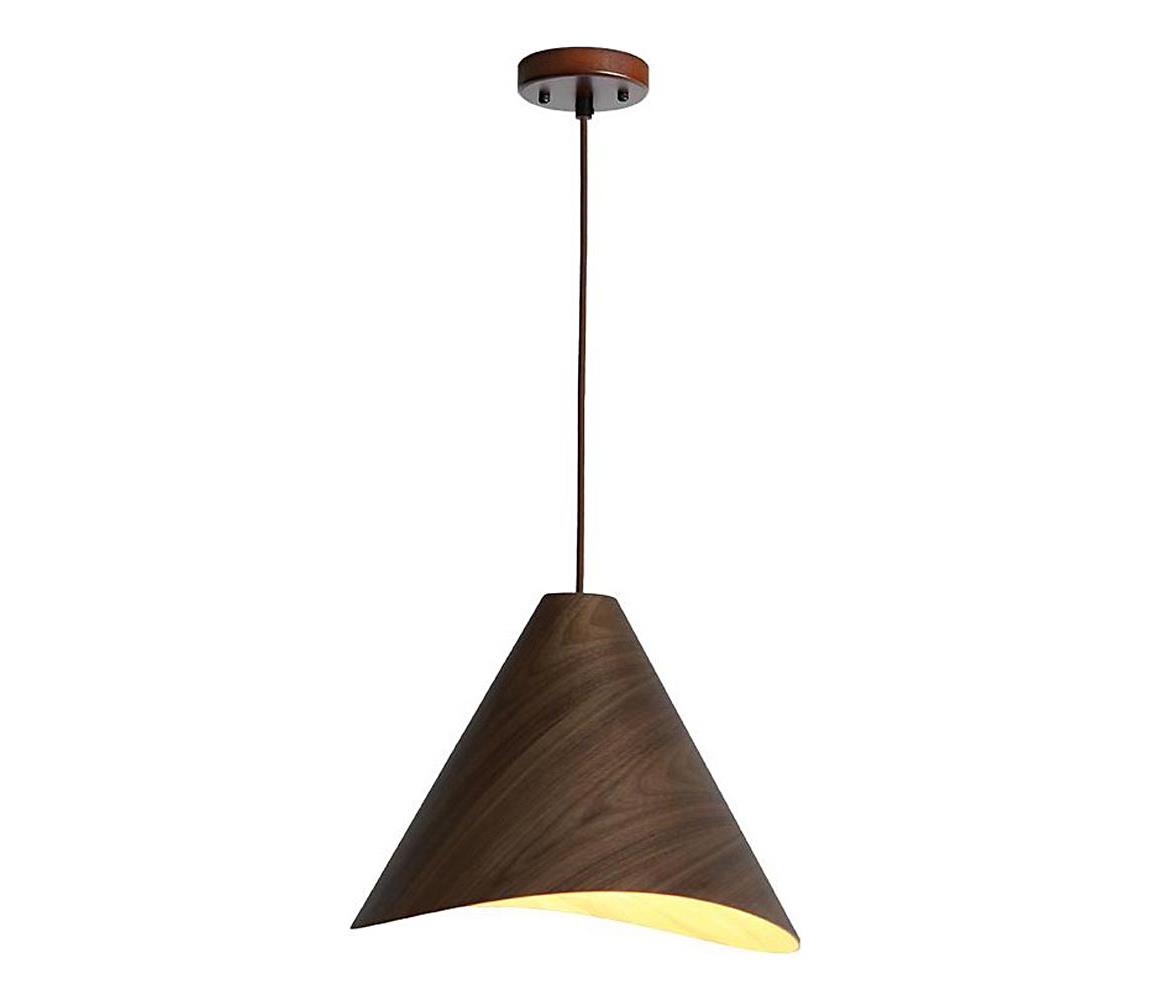 Drevený luster na lane 1xE27/60W/230V, priemer 45 cm, masív/orech/kaučukovník WRE022