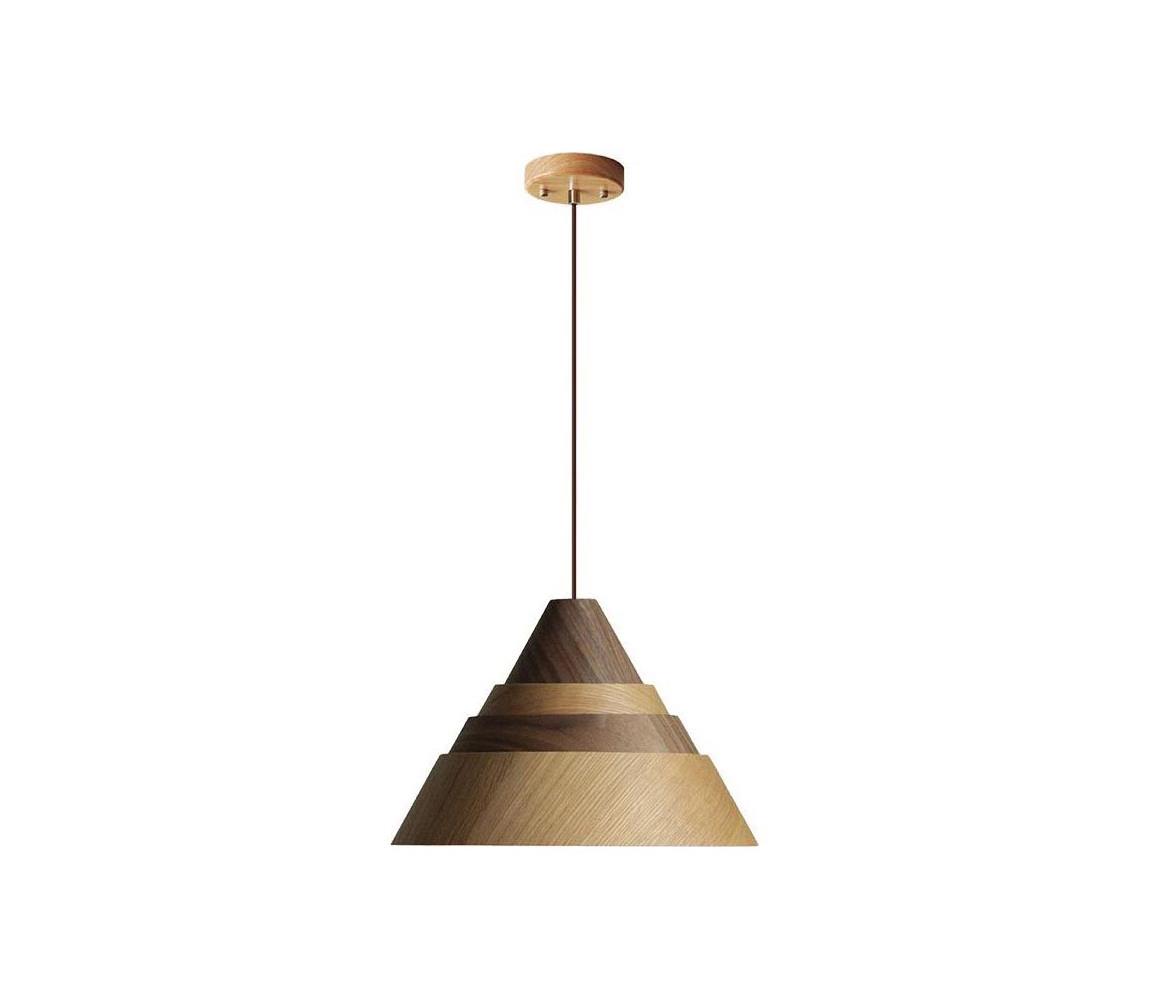 Drevený luster na lanku 1xE27/60W/230V pr. 33 cm masív/dub/orech/kaučukovník WRE031
