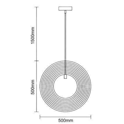 Drevený luster na lanku 1xE27/60W/230V pr. 50 cm masív/dýha/kaučukovník