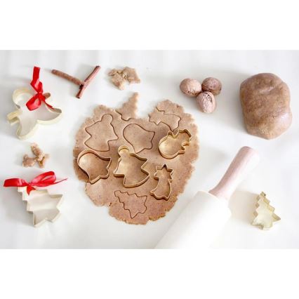 Drevený valček so silikónom TORO 43 cm krémový