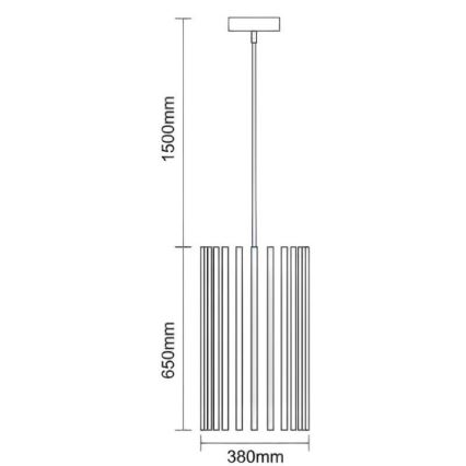 Drevený závesný luster na lanku 1xE27/60W/230V, priemer 38 cm, masív – jaseň/kaučukovník