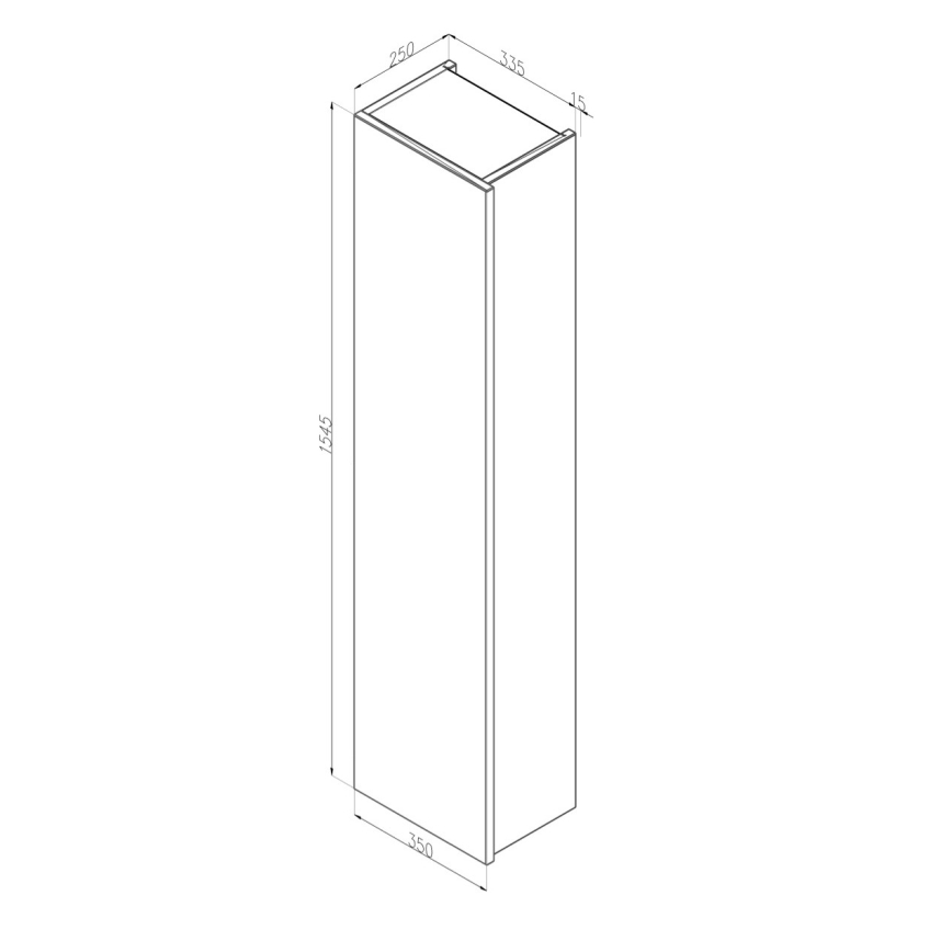 Dřevojas - Závesná kúpeľňová skrinka ZYLO 35x155 cm tmavý dub