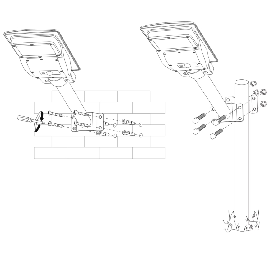 Držiak pre pouličnú lampu s montážnou sadou STREET čierna