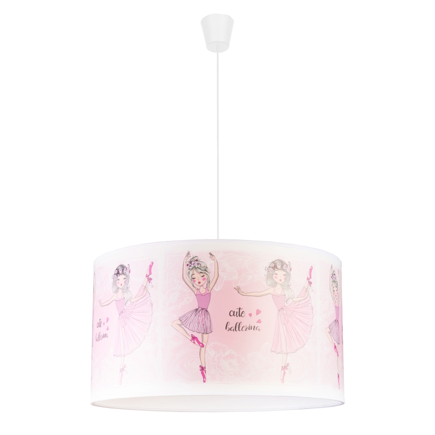 Duolla - Detský luster na lanku PRINT M 1xE27/40W/230V pr. 35 cm baletky