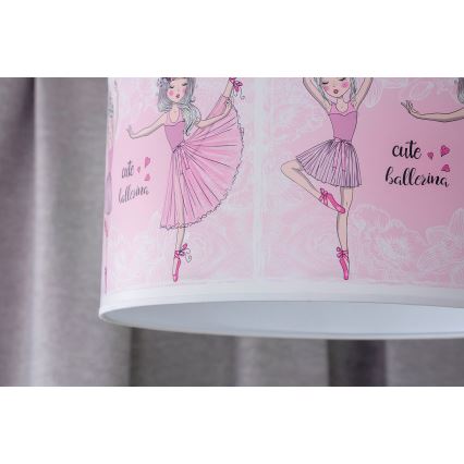 Duolla - Detský luster na lanku PRINT M 1xE27/40W/230V pr. 35 cm baletky