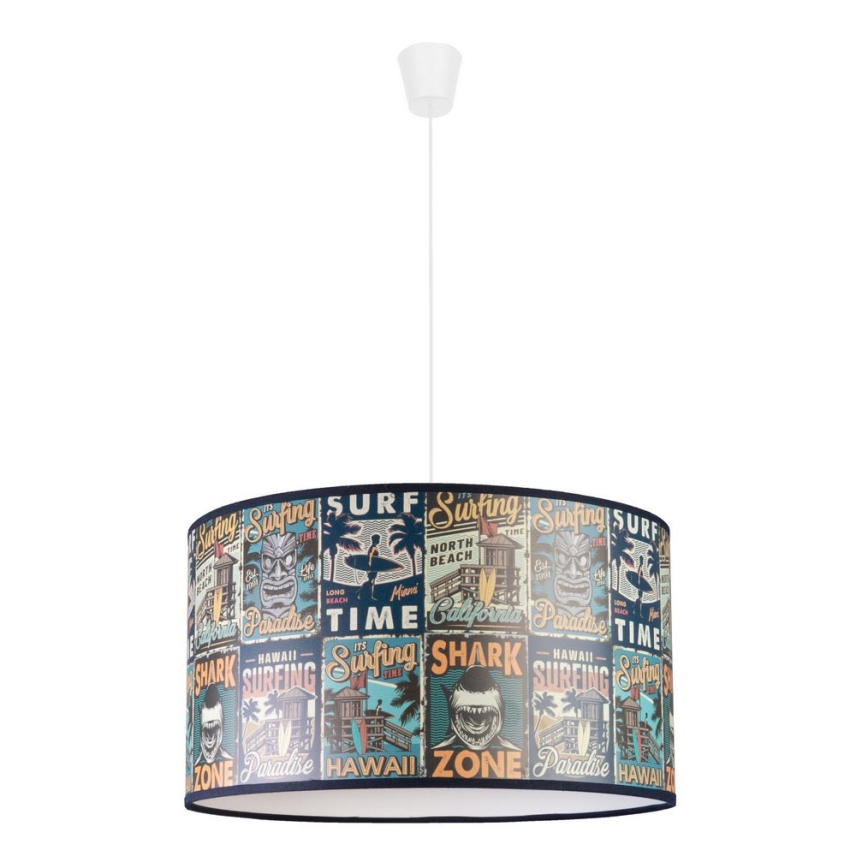Duolla - Detský luster na lanku PRINT M 1xE27/40W/230V pr. 35 cm plagáty