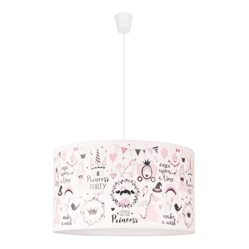 Duolla - Detský luster na lanku PRINT M 1xE27/40W/230V pr. 35 cm rozprávka