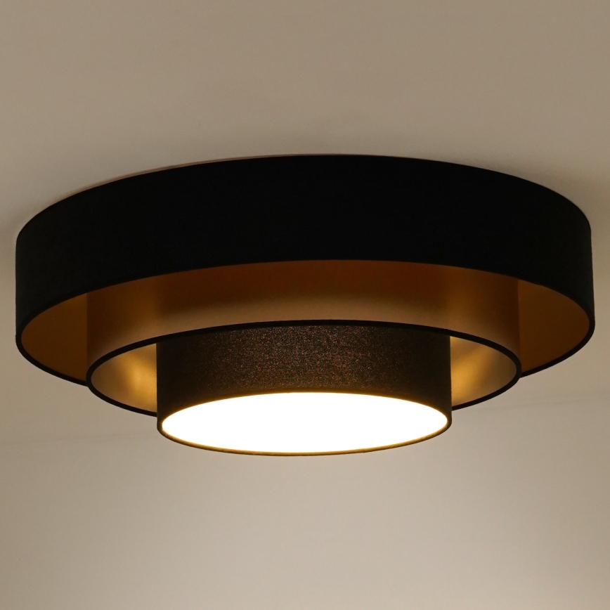 Duolla - LED Stropné svietidlo LUNETA LED/26W/230V pr. 60 cm 4000K čierna/zlatá