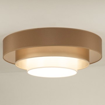 Duolla - LED Stropné svietidlo LUNETA LED/26W/230V pr. 60 cm 4000K hnedá/zlatá/biela