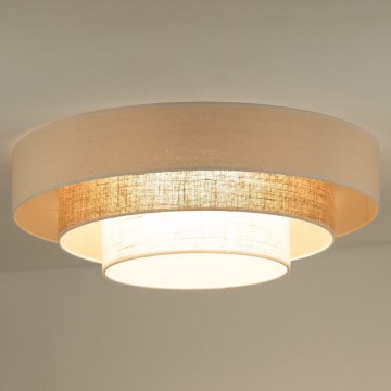 Duolla - LED Stropné svietidlo LUNETA LED/26W/230V pr. 60 cm 4000K ratan/béžová/hnedá