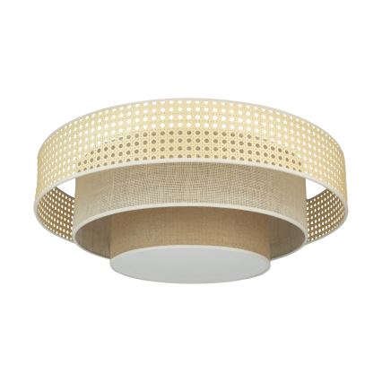 Duolla - LED Stropné svietidlo LUNETA LED/26W/230V pr. 60 cm 4000K ratan/béžová/hnedá