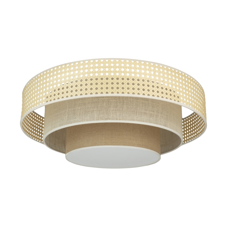 Duolla - LED Stropné svietidlo LUNETA LED/26W/230V pr. 60 cm 4000K ratan/béžová/hnedá