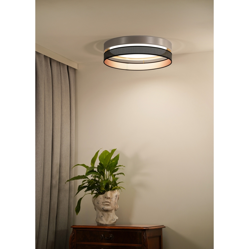 Duolla - LED Stropné svietidlo ROLLER DUO SHINY LED/24W/230V pr. 45 cm strieborná/čierna