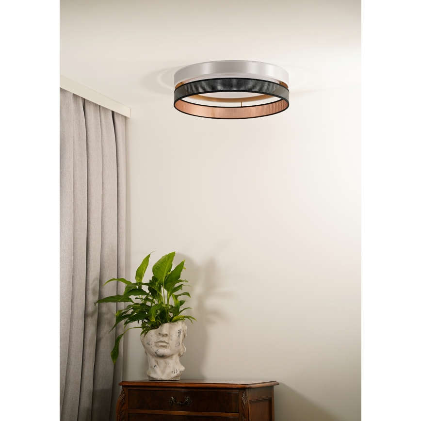 Duolla - LED Stropné svietidlo ROLLER DUO SHINY LED/24W/230V pr. 45 cm strieborná/čierna