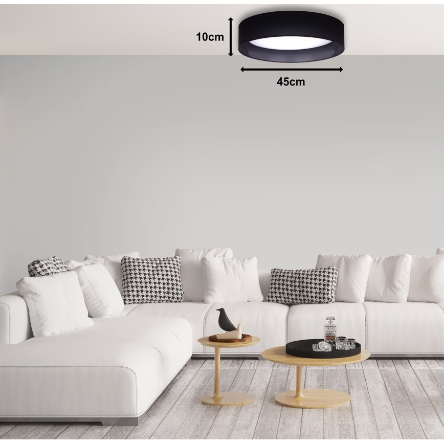 Duolla - LED Stropné svietidlo ROLLER LED/24W/230V pr. 45 cm čierna