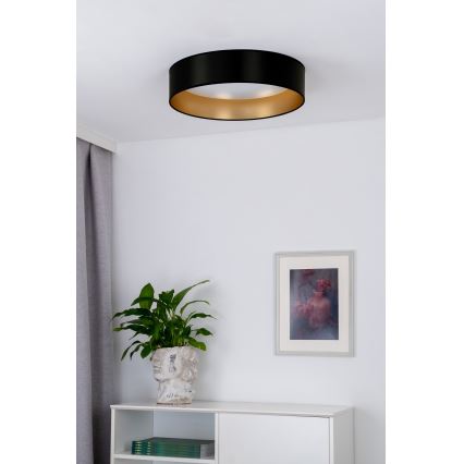 Duolla - LED Stropné svietidlo ROLLER LED/24W/230V pr. 45 cm čierna/zlatá