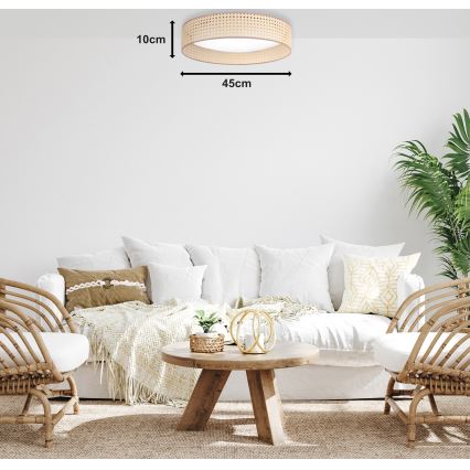 Duolla - LED Stropné svietidlo ROLLER LED/24W/230V pr. 45 cm ratan