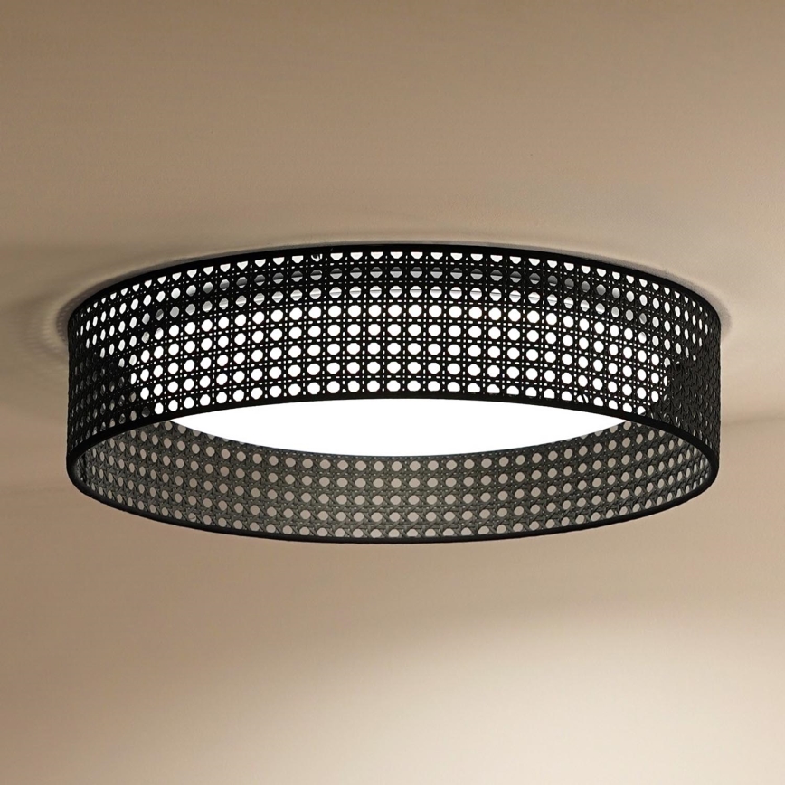 Duolla - LED Stropné svietidlo ROLLER RATTAN LED/24W/230V pr. 45 cm čierna