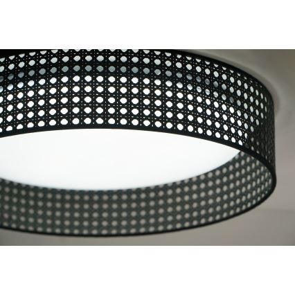 Duolla - LED Stropné svietidlo ROLLER RATTAN LED/24W/230V pr. 45 cm čierna