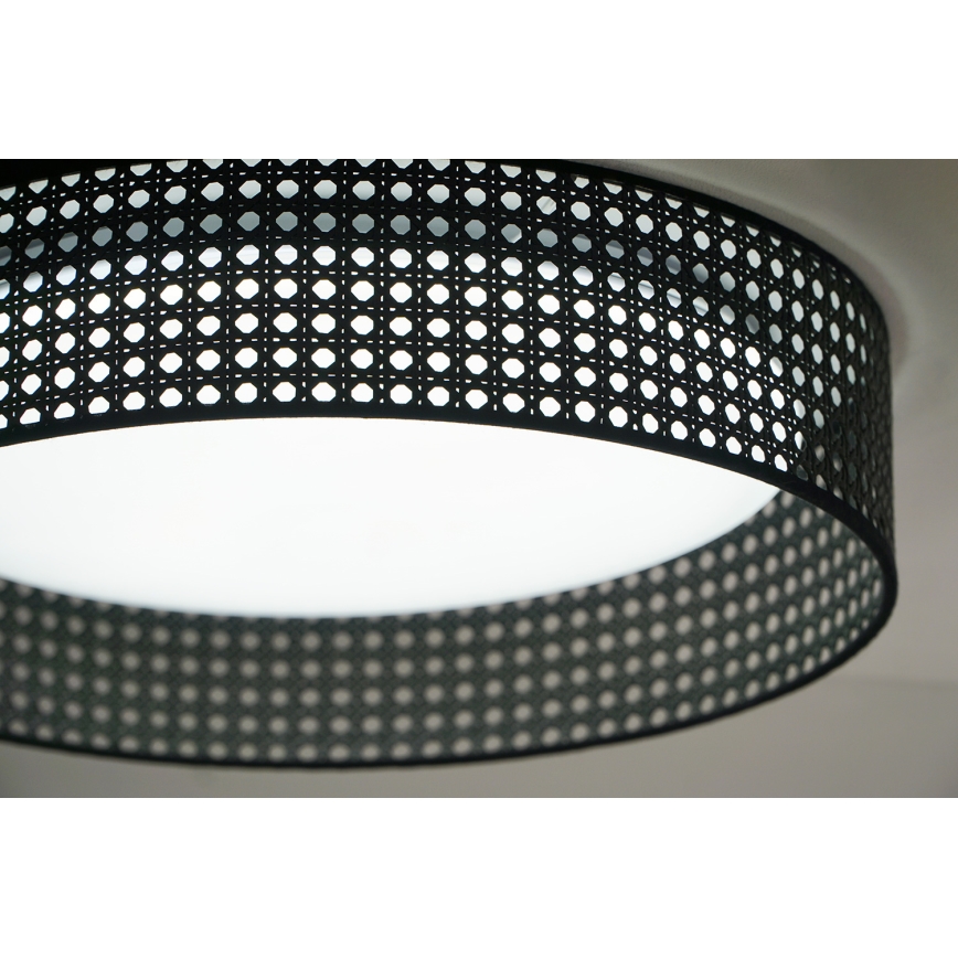 Duolla - LED Stropné svietidlo ROLLER RATTAN LED/24W/230V pr. 45 cm čierna
