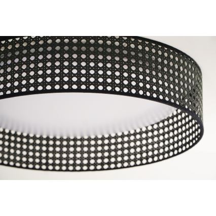 Duolla - LED Stropné svietidlo ROLLER RATTAN LED/24W/230V pr. 45 cm čierna